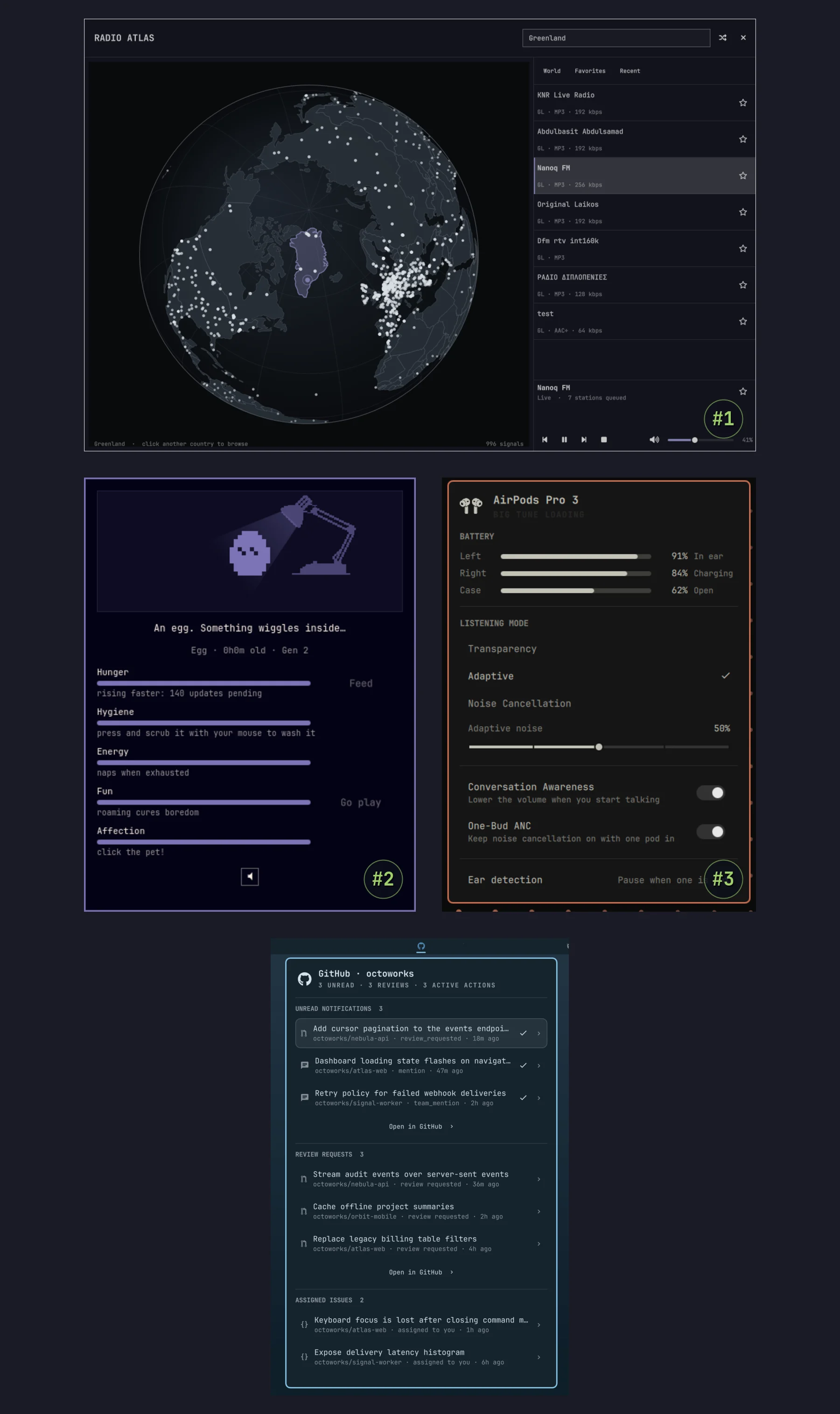 Radio Atlas, Omagotchi, AirPods i GitHub